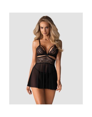 838-BAB-1 babydoll - Noir