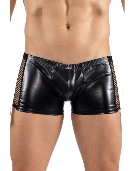 Boxer noir Black Desire en simili cuir - LM2401-67BLK