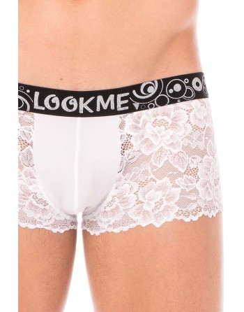 Boxer blanc en dentelle délicate - LM2006-67WHT