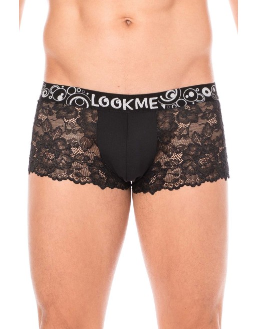 Boxer noir en dentelle délicate - LM2006-67BLK