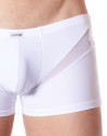 Boxer blanc sexy avec fine résille en V - LM805-67WHT