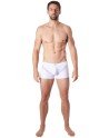 Boxer blanc sexy avec fine résille en V - LM805-67WHT