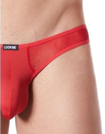 String rouge sexy avec fine résille - LM805-57RED