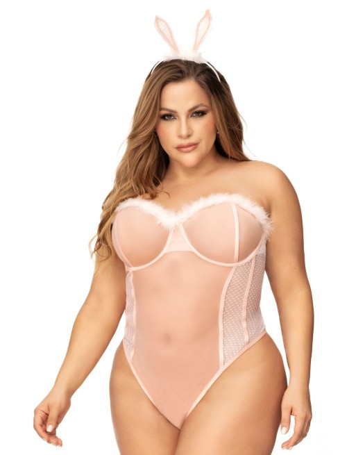 Déguisement lapin sexy grande taille avec serre tête - MAL60009XASHW