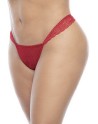 Nuisette dos nu, grande taille, en dentelle rouge et fine résille avec string - MAL7506XRED