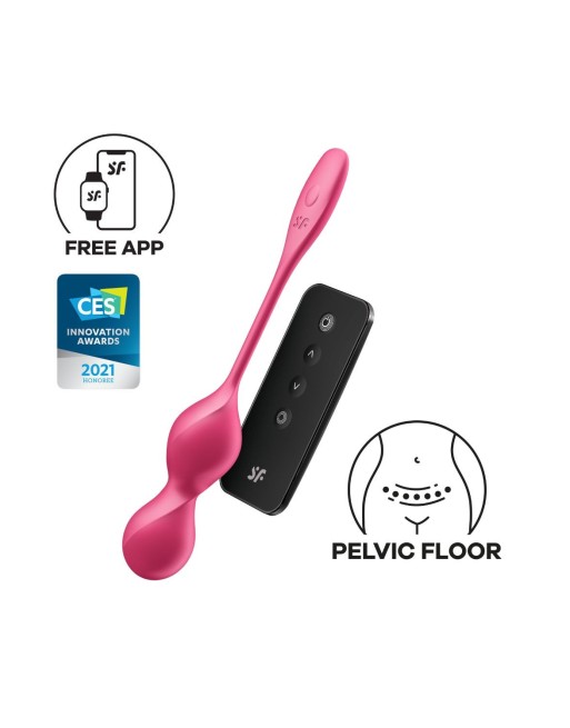 Boules de Geisha vibrantes télécommandées fushia Love Birds 2 Satisfyer - CC597866