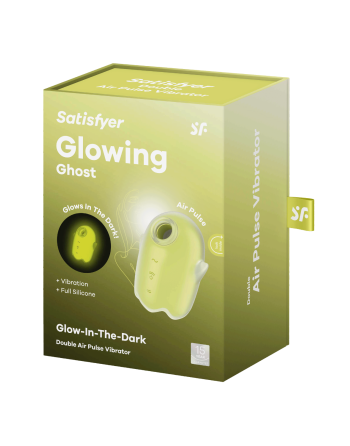 Stimulateur de clitoris fluorescent vibration et air pulsé USB vert Glowing Ghost Satisfyer - CC597852