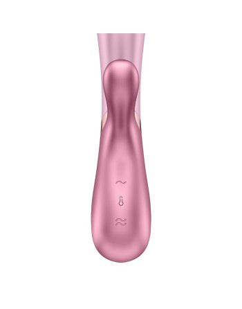 Vibromasseur rabbit rose chauffant USB connecté Hot Lover Satisfyer - CC597747