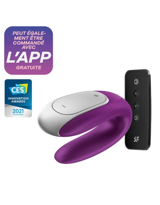 Sextoy de couple vibrant USB connecté Double Fun violet - CC5972560201