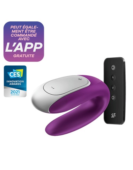 Sextoy de couple vibrant USB connecté Double Fun violet - CC5972560201