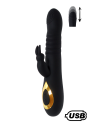 TWIST 2 Noir, Vibromasseur Rabbit va-et-vient USB en silicone médical, doté de 18 modes de stimulation - BQ587BLK