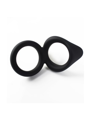 Double cockring noir en silicone - WS-NV508B