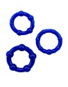 Pack 3 cockring bleus avec billes - CR-COR005BLU