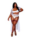 Soutien-gorge, grande taille, Demi-seins à armatures en dentelle blanche - DG13252XWHT