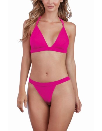 Ensemble magenta jersey et dentelle - DG11074MAG