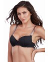 Soutien-gorge push-up coqué avec bretelles brillantes - DG11471BLK