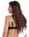 Soutien-gorge push-up coqué avec bretelles brillantes - DG11471BLK