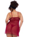 Nuisette grande taille couleur framboise et string - MAL7555XROSW