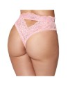 String grande taille dentelle taille haute rose - DG1477XPNK