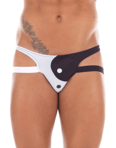 Jock strap blanc noir Tao - LM18-27BWH