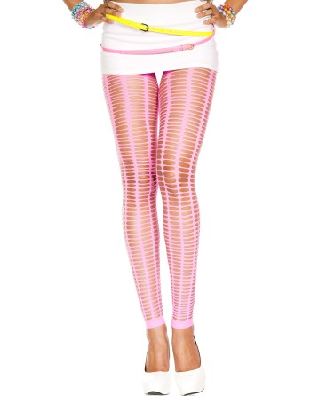 Leggings rose fluo moulant ajouré petits trous - MH35442NEP