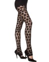 Legging noir sexy filet à motifs - MH35245BLK