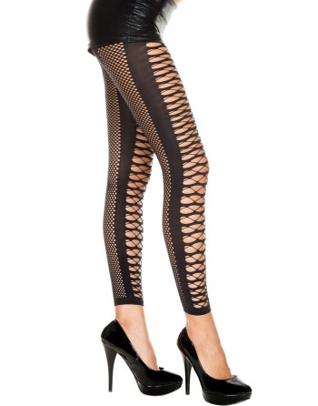 Leggings noir sexy lanières - MH35002BLK