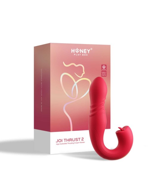 JOI THRUST 2 rouge - Vibromasseur point G - lèche-clitoris - va et vient contrôlé par application