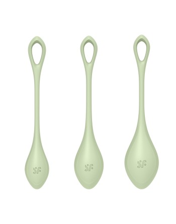 Set de 3 boules de geisha vert pastel Yoni Power 2 Satisfyer - CC597752