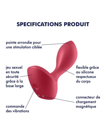 Plug anal vibrant rouge USB Backdoor Lover Satisfyer - CC597728