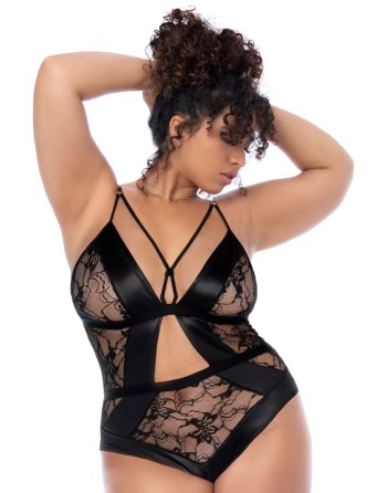 Body noir dos nu grande taille - MAL8881XBLK