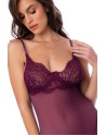 Nuisette en dentelle bordeaux et string assorti - MAL7554WINE