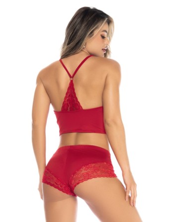 Pyjama 2 pièces rouge top et short - MAL7533RED