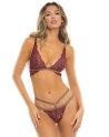 Ensemble 2 pièces rouge bordeaux comprenant soutien gorge et string - REN53031-BUR