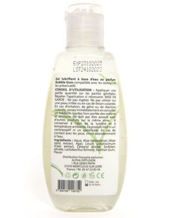 Lubrifiant à Base d'Eau 100 % Naturel - Bubble Gum - 90 ml